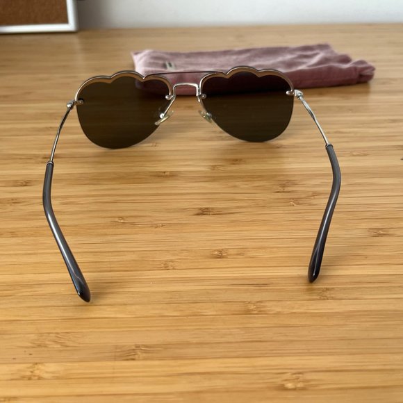 Miu Miu Scalloped Aviator Sunglasses - Picture 6 of 11